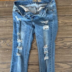 Flying Angel Distressed Blue Skinny Jeans